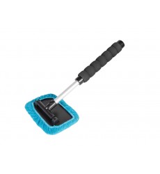 Швабра для миття скла автомобільна MASTERTOOL 110х150 мм з телескопічною ручкою 330-445 мм насадка мікрофібра 84-0014