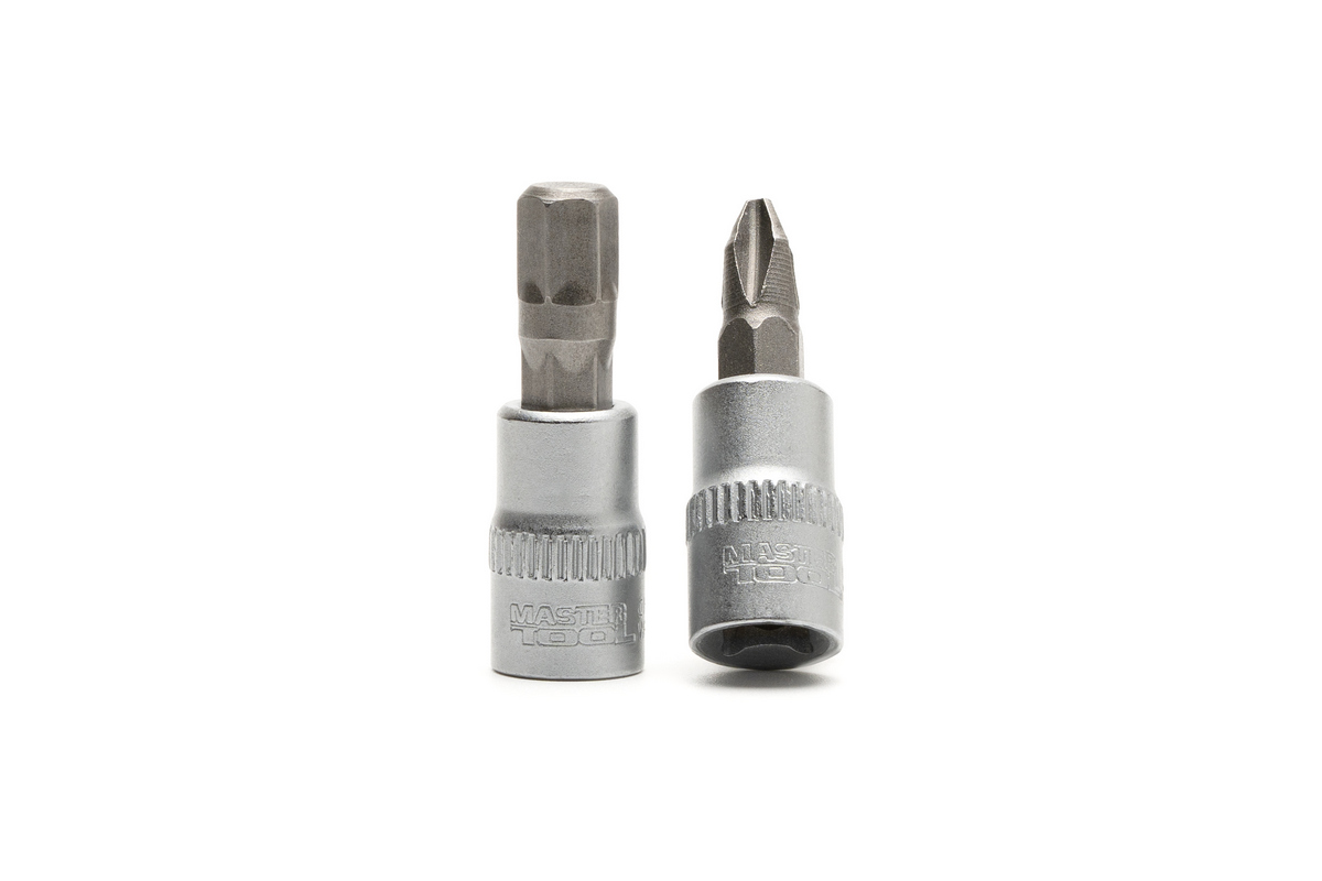 Набір головок торцевих MASTERTOOL ¼" з викрутковими насадками PH1-2-3/ PZ1-2-3/ HEX3-4-5-6-7 CrV 11 шт 78-1401 view 3