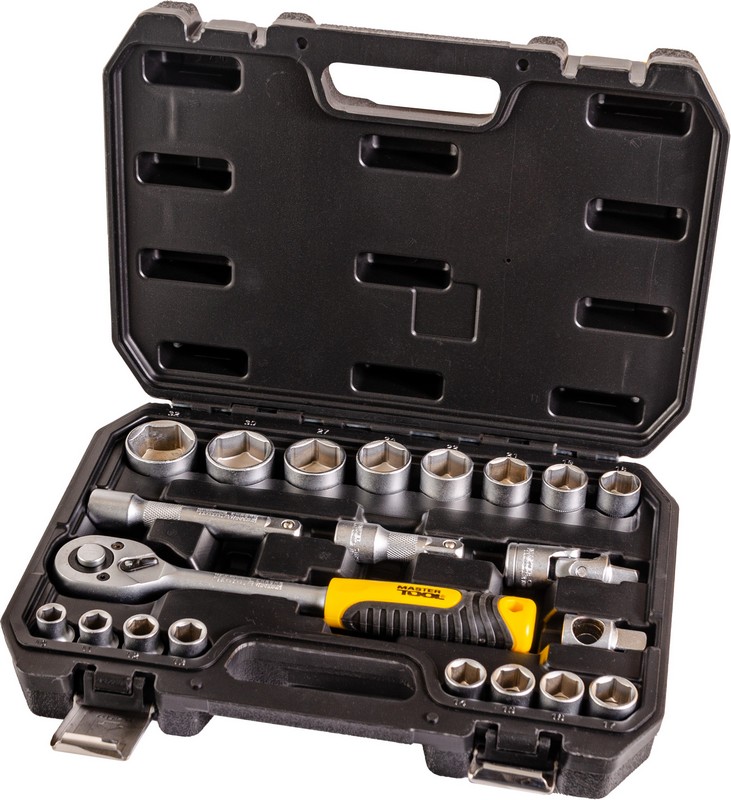 Набір головок 1/2" 10–32 мм, CrV, тріскачка 72Т, 21 шт MASTERTOOL 78-4021 view 1