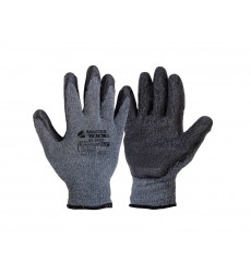 Рукавички бавовняні утеплені MASTERTOOL CRINKLE LATEX COTTON латексне покриття долоні 10.5