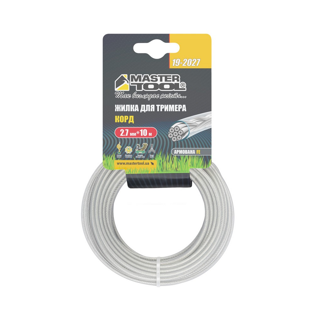 Жилка для тріммера MASTERTOOL STEEL CORD зі сталевим сердечником 2.7 мм × 10 м 19-2027 view 2