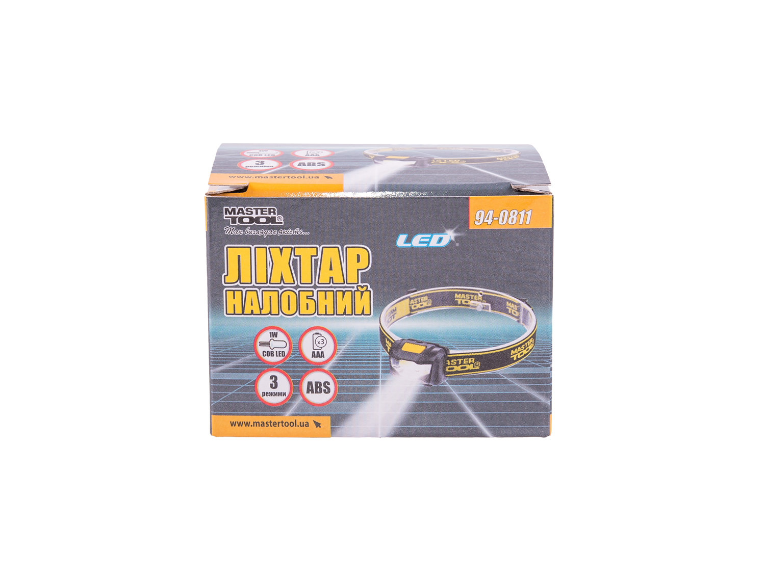 Ліхтар налобний MASTERTOOL 3 режими 59х41х32 мм COB LED 3xAAA ABS 94-0811 view 2