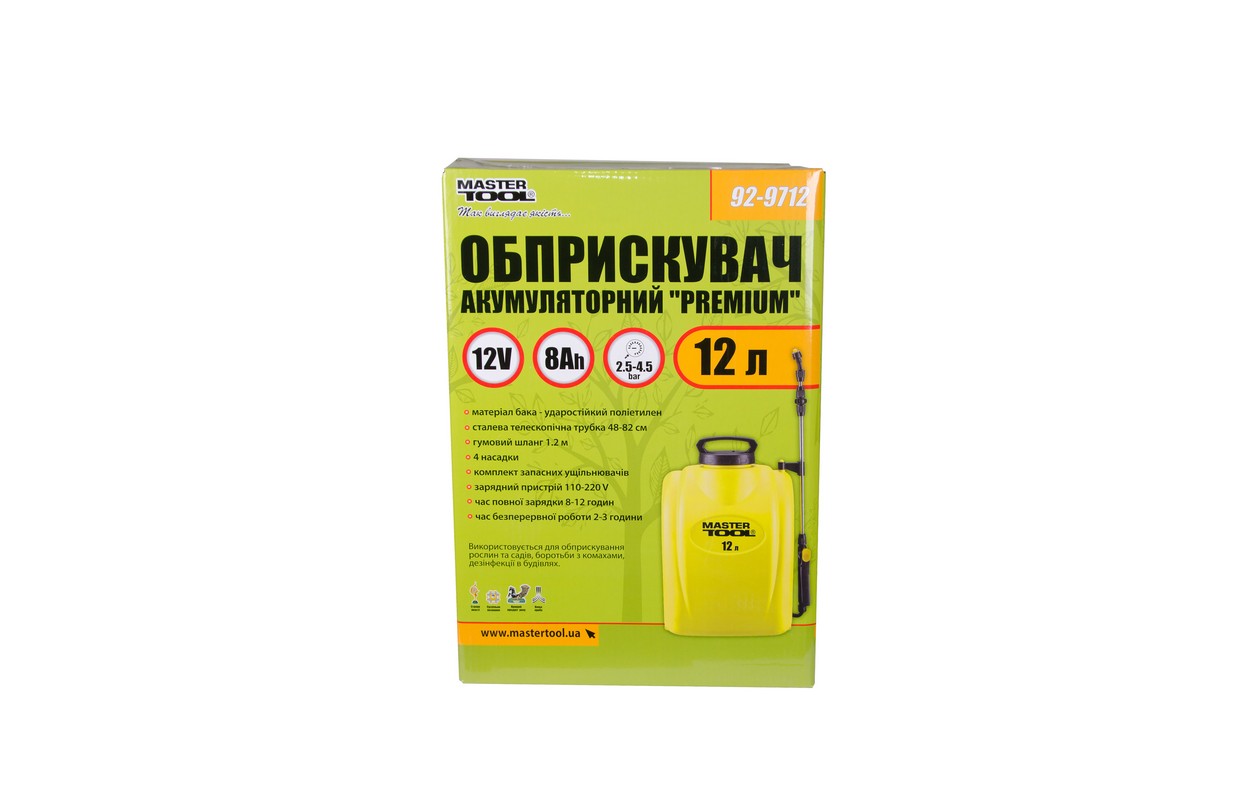 Обприскувач акумуляторний MASTERTOOL "Premium" 12 л 12V 8Ah 92-9712 view 7