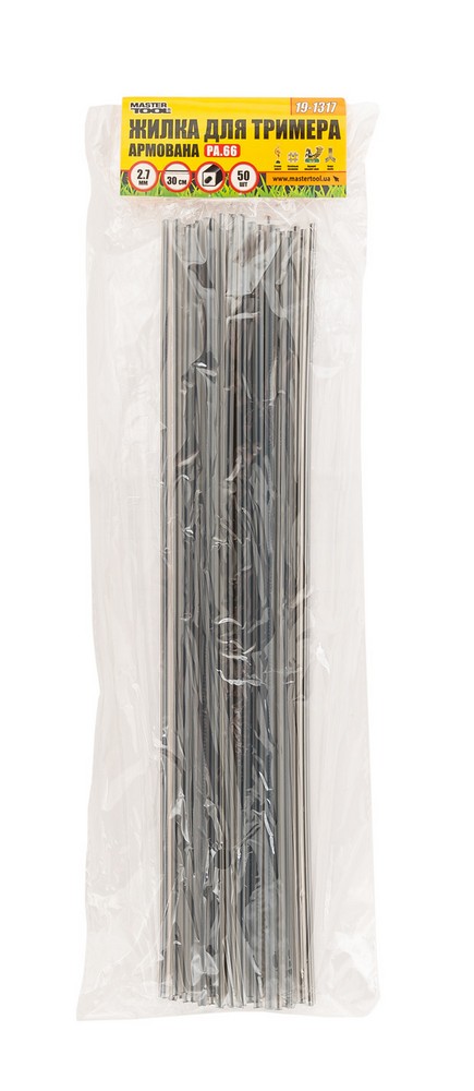 Жилка для тримера MASTERTOOL SQUARE REINFORCED 2.7 мм × 30 см набір 50 шт 19-1317 view 2