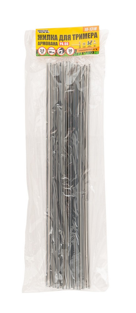 Жилка для тримера MASTERTOOL SQUARE REINFORCED 3.0 мм × 30 см набір 50 шт 19-1318 view 2