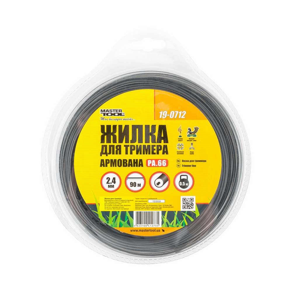 Жилка для тримера MASTERTOOL ROUND REINFORCED 2.4 мм × 90 м 19-0712 view 2