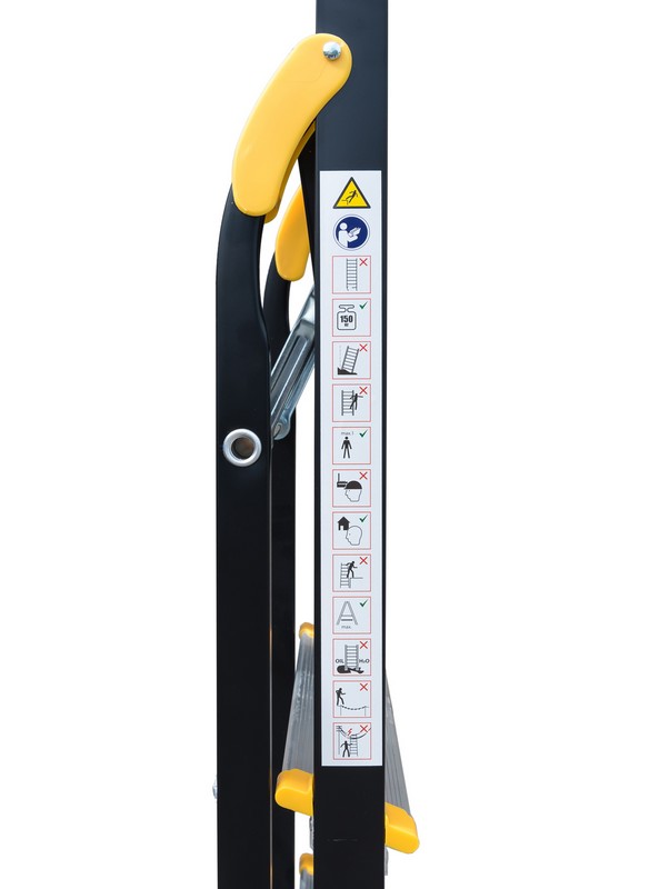 Драбина алюміній/сталь MASTERTOOL 6 ступенів h=1282 мм max 150 кг 79-1206 view 13
