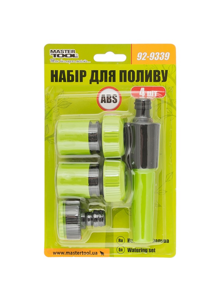 Набір для поливу MASTERTOOL 4 шт (насадка "Морква"/адаптер ½" ВР-¾" ВР/конектор ¾"/конектор ¾" STOP) 92-9339 view 10