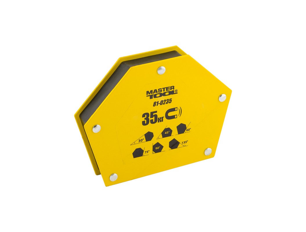 Магніт для зварювання MASTERTOOL 35 кг 30/45/60/75/90/135° 145х110 мм 81-0235 view 1