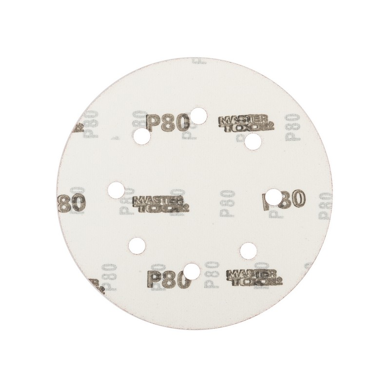 Круг шліфувальний на липучці MASTERTOOL 180 мм/8 отв P80 набір 5 шт 08-1808-H view 2
