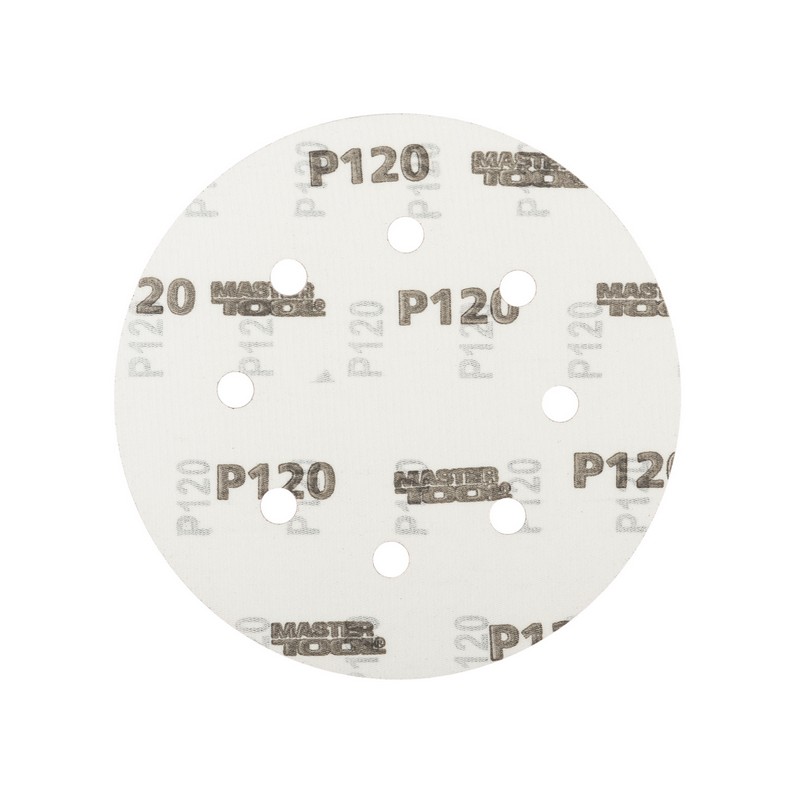 Круг шліфувальний на липучці MASTERTOOL 180 мм/8 отв P120 набір 5 шт 08-1812-H view 2