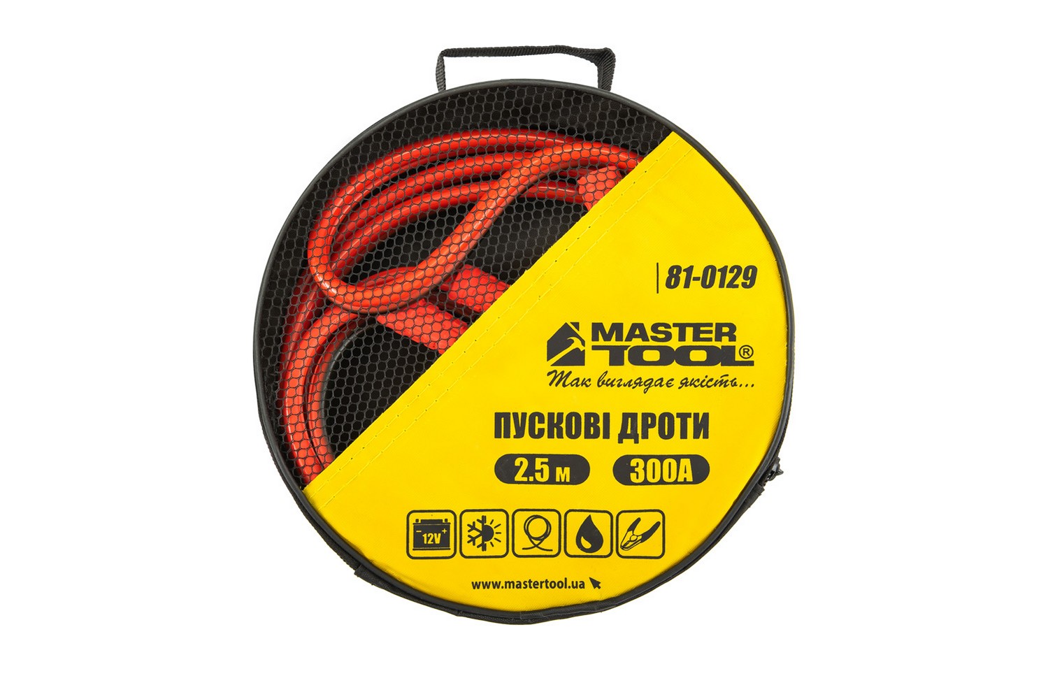 Дроти пускові MASTERTOOL 300А/12V 2.5 м t до -40°C сумка для зберігання 81-0129 view 4