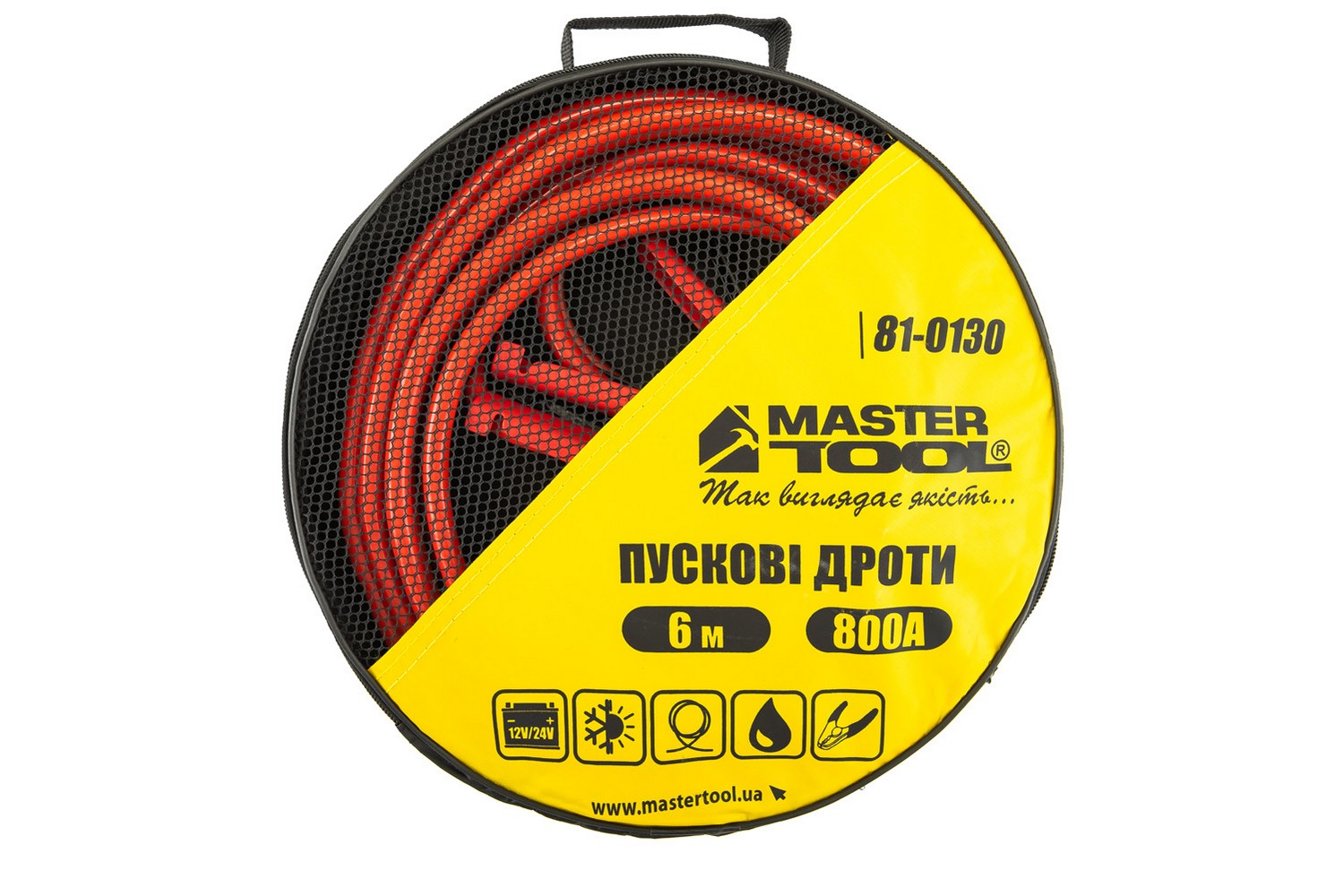 Дроти пускові MASTERTOOL 800А/12V/24V 6 м t до -40°C сумка для зберігання 81-0130 view 4