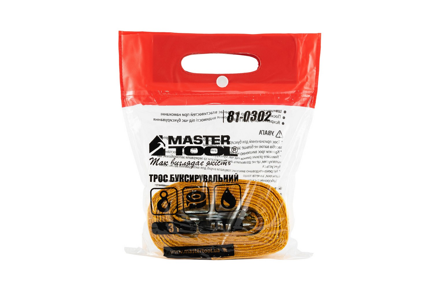 Трос буксирувальний MASTERTOOL 3 т 4.5 м 50 мм поліестер 81-0302 view 2