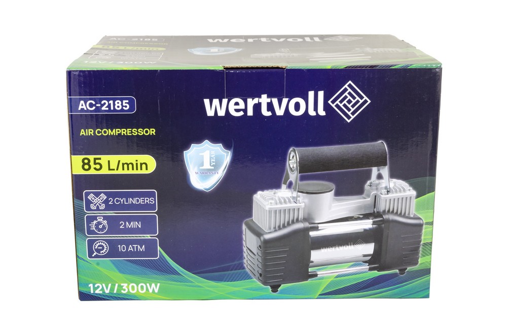 Компресор автомобільний двопоршневий WERTVOLL 12 V 150 PSI 25 A 300 Вт 85 л/хв сумка AC-2185 view 12