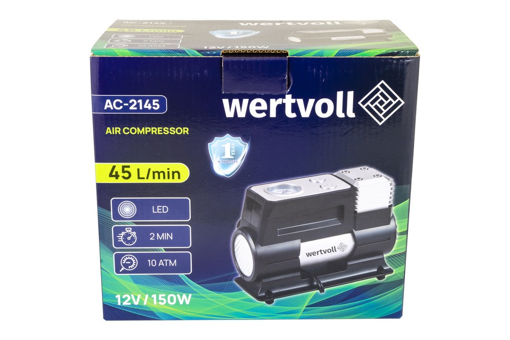 Компресор автомобільний WERTVOLL 12 V 150 PSI 12 A 150 Вт 45 л/хв сумка AC-2145 view 6