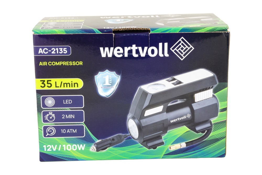 Компресор автомобільний WERTVOLL 12 V 150 PSI 8 A 100 Вт 35 л/хв AC-2135 view 7