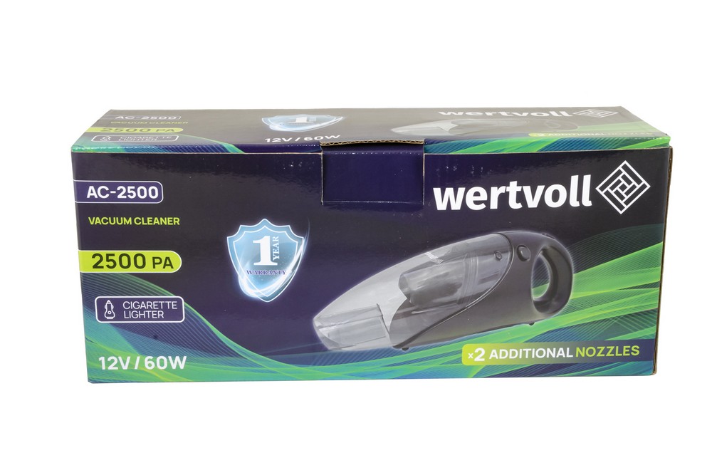 Пилосос автомобільний WERTVOLL 2500 PA 12 V 5 A 60 Вт пилозбірник 0,3 л сухе та вологе прибирання AC-2500 view 8