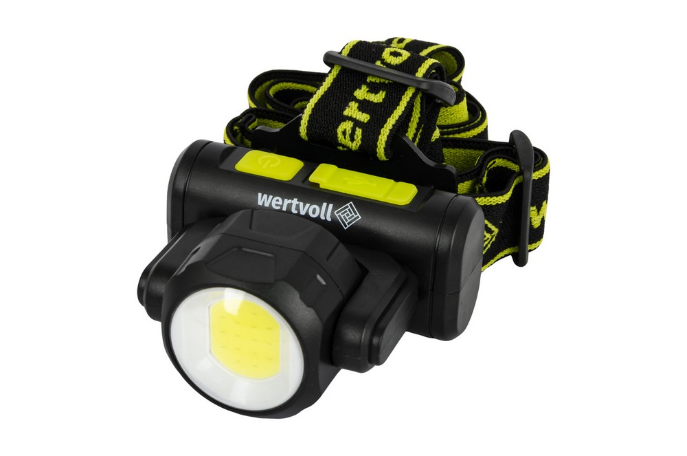 Ліхтар налобний двосторонній WERTVOLL 4 режими СREE LED/COB LED IP44 Li-ion 1200 mAh/t 8000 K/130 lum ABS 75х79х38 мм RX-8012 view 4