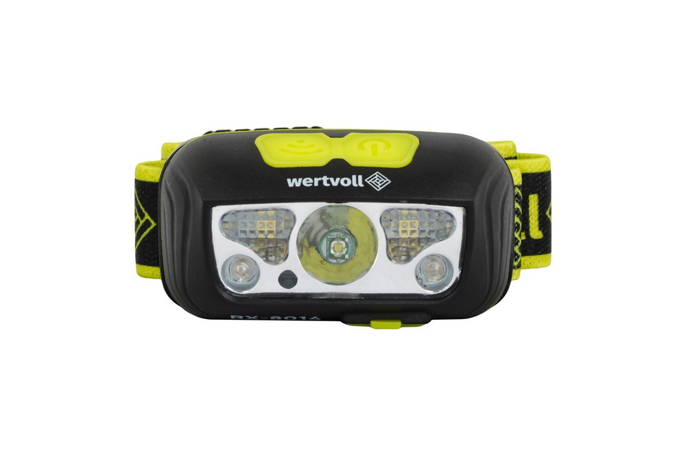 Ліхтар налобний WERTVOLL 7 режимів СREE LED/2xSMD LED/2xRED LED IP44 Li-pol 1200 mAh/t 7000 K/130 lum ABS 57х34х32мм RX-8014 view 2