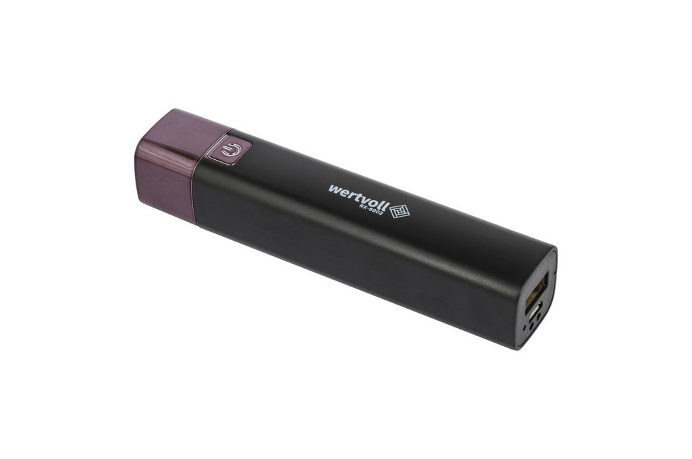 Ліхтар WERTVOLL 3 режими LED Li-ion 1200 mAh/t 7000 K/80 lum powerbank ABS 122х25 мм BLACK RX-8002 view 2