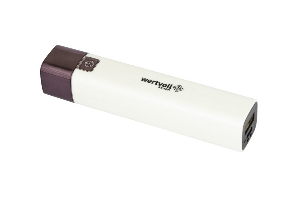 Ліхтар WERTVOLL 3 режими LED Li-ion 1200 mAh/t 7000 K/80 lum powerbank ABS 122х25 мм WHITE RX-8001 view 2