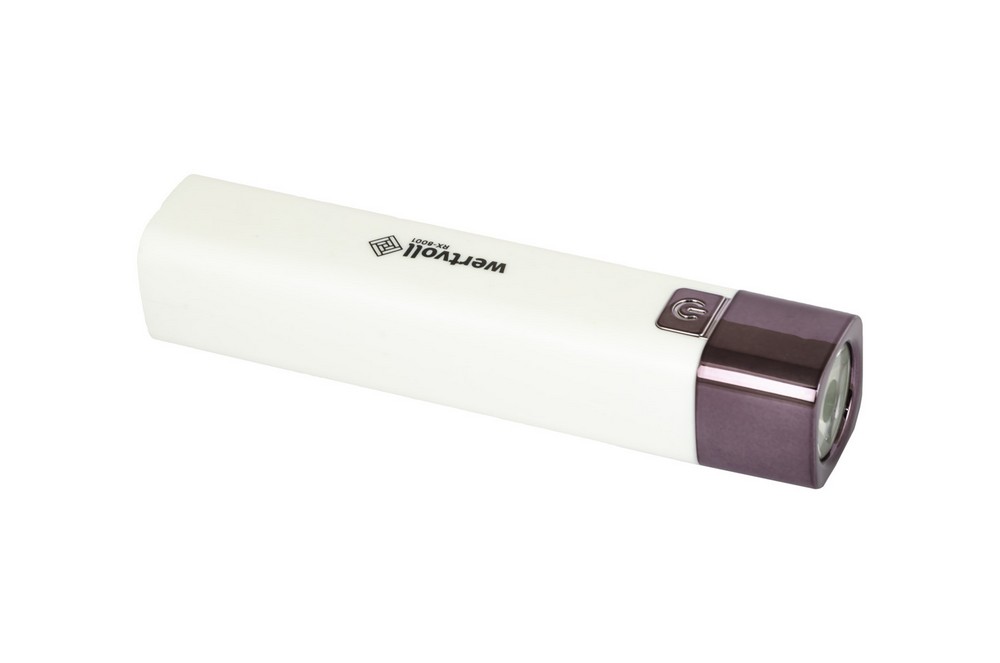 Ліхтар WERTVOLL 3 режими LED Li-ion 1200 mAh/t 7000 K/80 lum powerbank ABS 122х25 мм WHITE RX-8001 view 4