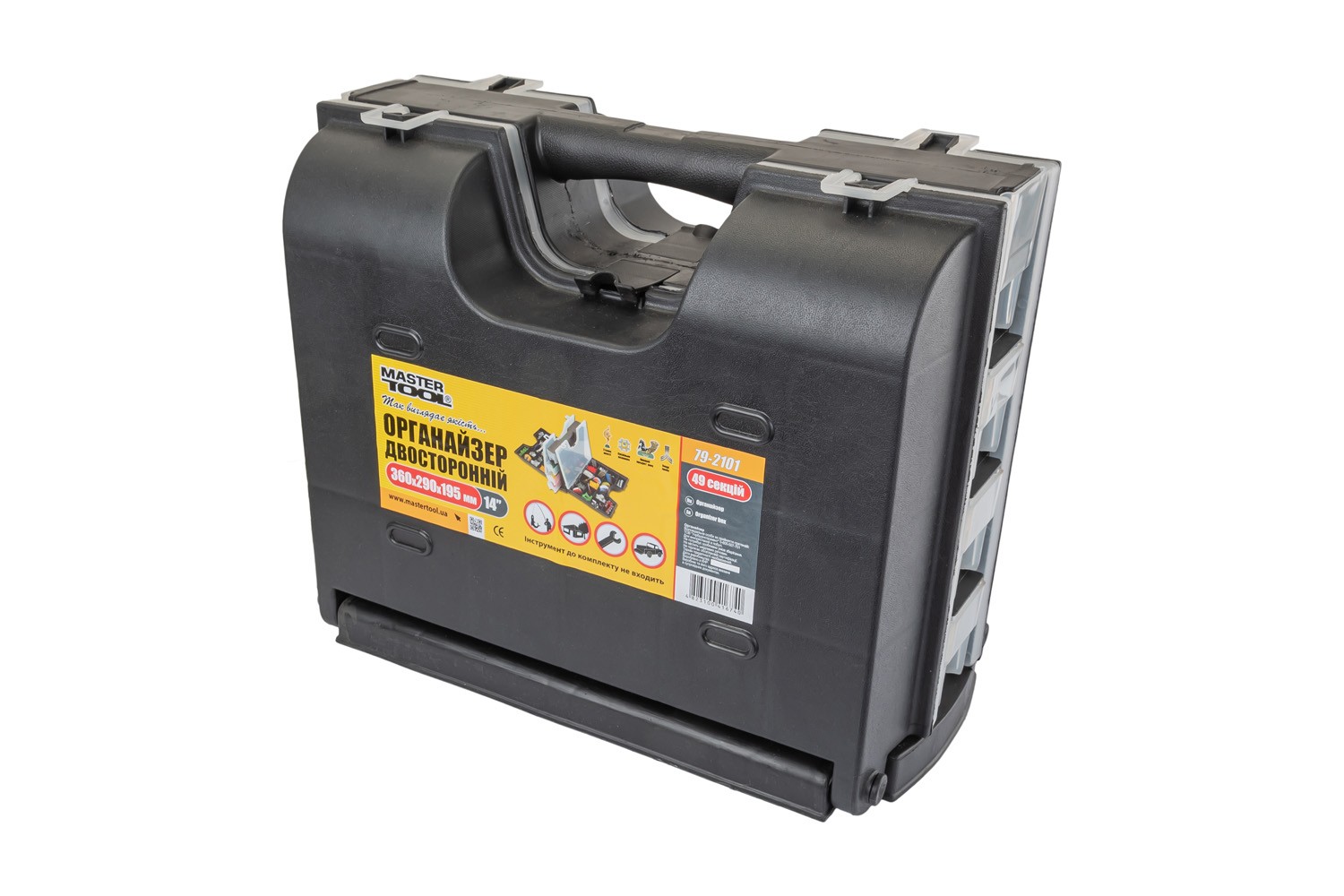 Органайзер двосторонній MASTERTOOL з ручкою 14" 360х290х195 мм 49 секцій 79-2101 view 2