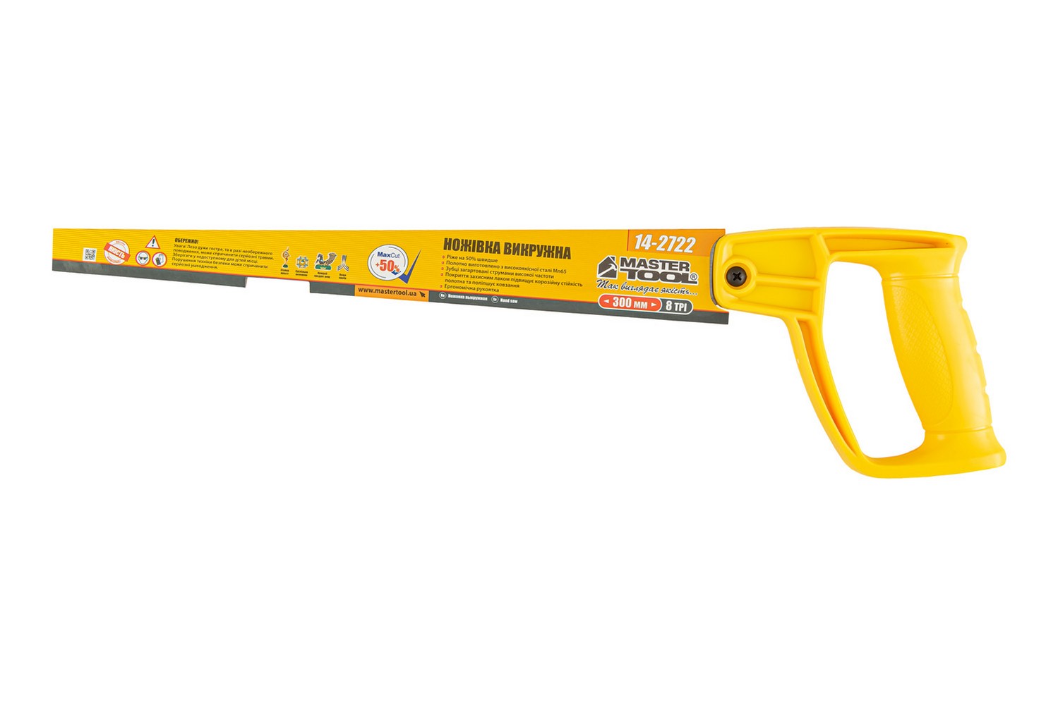 Ножівка викружна MASTERTOOL 8TPI MAX CUT 300 мм загартований зуб 2-D заточування поліроване 14-2722 view 3