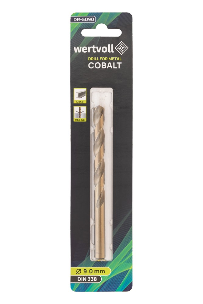 Свердло для металу WERTVOLL COBALT HSS 9.0х125 мм DIN 338 DR-5090 view 3