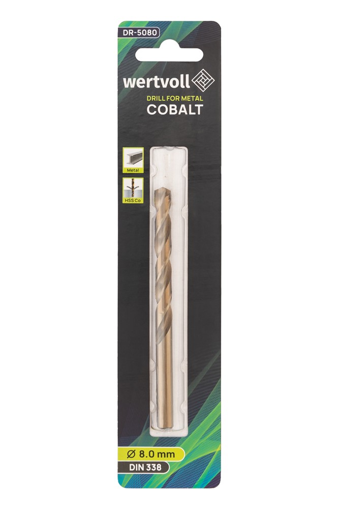 Свердло для металу WERTVOLL COBALT HSS 8.0х117 мм DIN 338 DR-5080 view 3