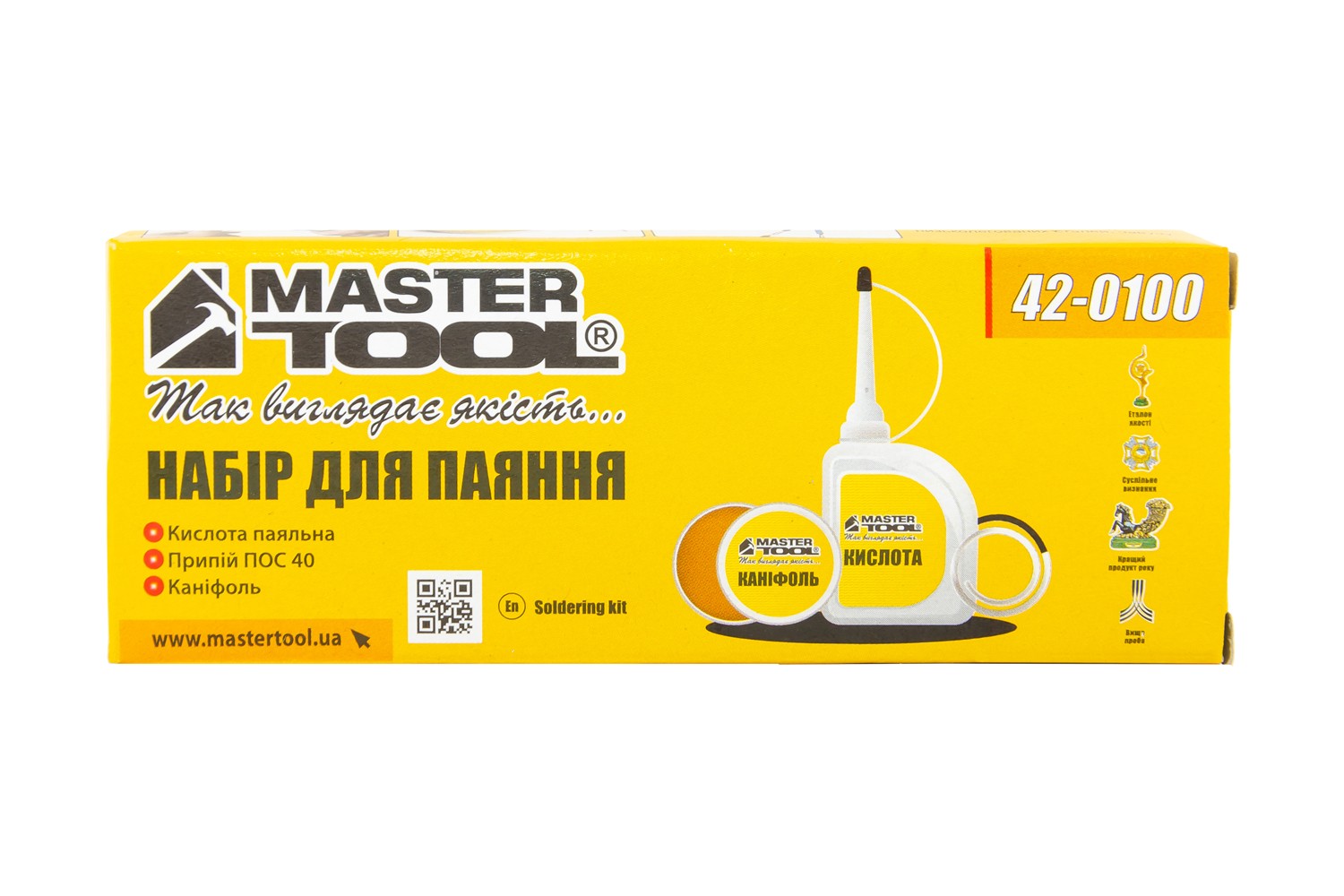Набір для паяння MASTERTOOL кислота/припій/каніфоль 42-0100 view 3