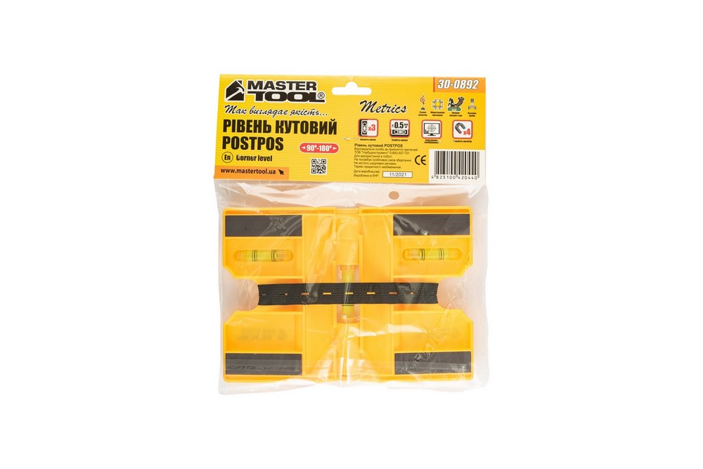 Рівень кутовий магнітний складаний 90°–180° MASTERTOOL POSTPOS 3 капсули 30-0892 view 7