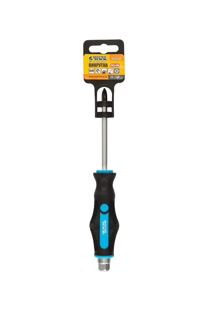 Викрутка ударна хрестова магнітна MASTERTOOL EXTERNAL HEX PH2х100 мм ручка з TPR покриттям 49-6210 view 7