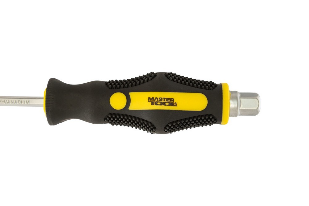 Викрутка ударна шліцева магнітна MASTERTOOL EXTERNAL HEX SL5х75 мм ручка з TPR покриттям 49-6575 view 4