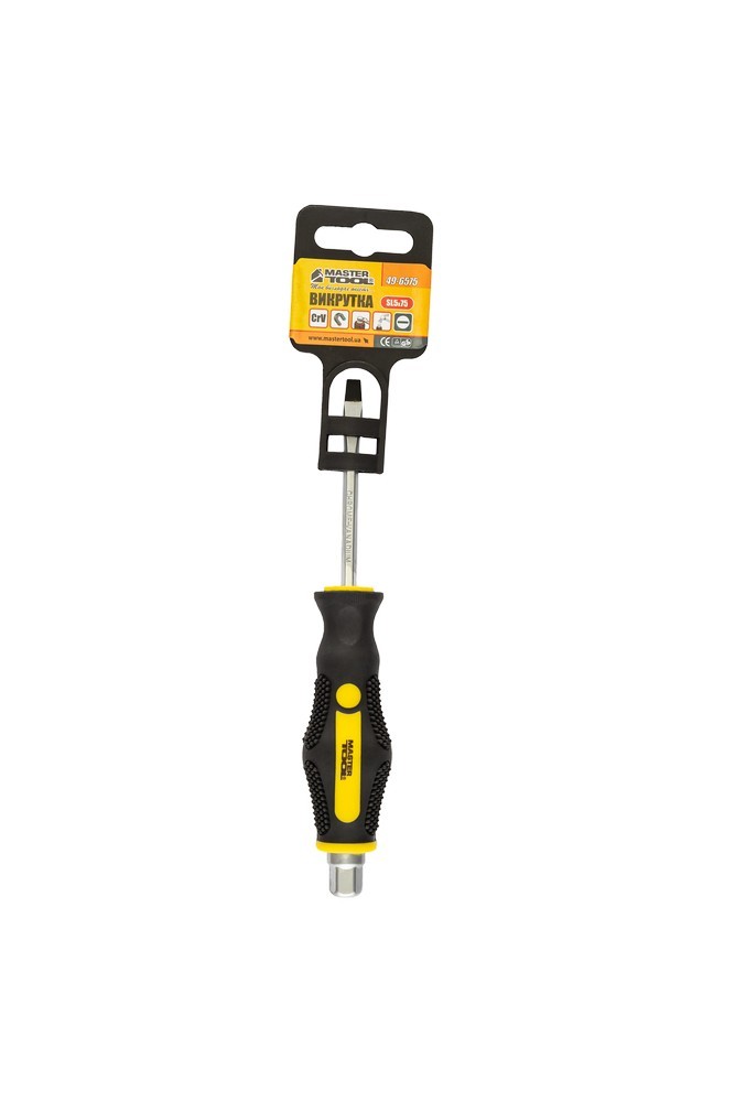 Викрутка ударна шліцева магнітна MASTERTOOL EXTERNAL HEX SL5х75 мм ручка з TPR покриттям 49-6575 view 7