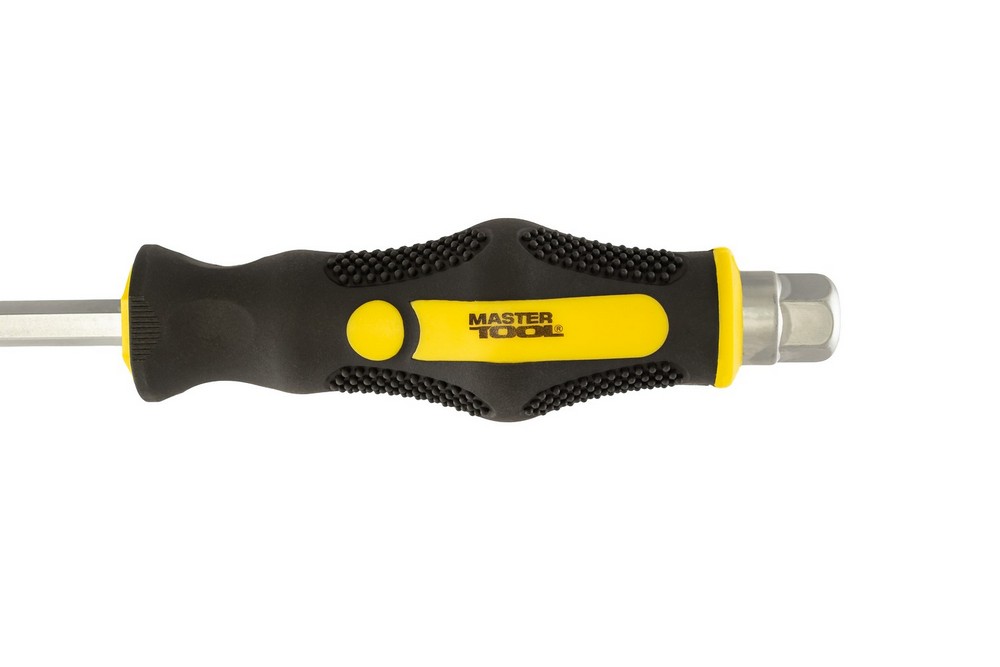 Викрутка ударна шліцева магнітна MASTERTOOL EXTERNAL HEX SL8х200 мм ручка з TPR покриттям 49-6820 view 4