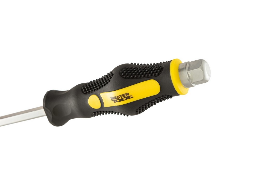 Викрутка ударна шліцева магнітна MASTERTOOL EXTERNAL HEX SL8х150 мм ручка з TPR покриттям 49-6815 view 6