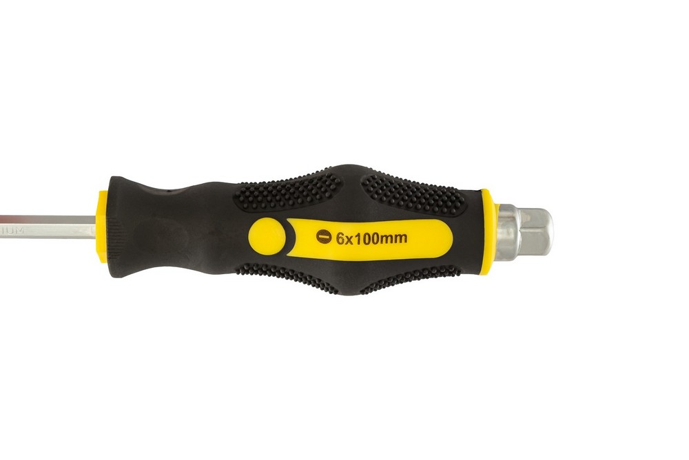 Викрутка ударна шліцева магнітна MASTERTOOL EXTERNAL HEX SL6х100 мм ручка з TPR покриттям 49-6610 view 5