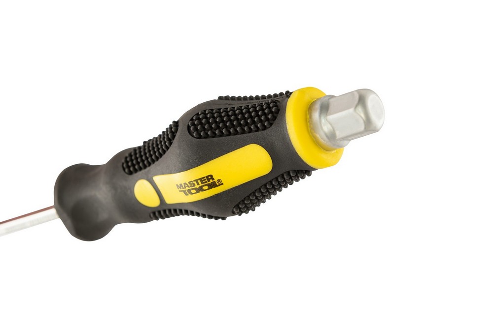 Викрутка ударна шліцева магнітна MASTERTOOL EXTERNAL HEX SL6х125 мм ручка з TPR покриттям 49-6612 view 6