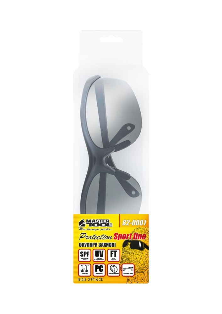 Окуляри відкриті MASTERTOOL SPORTLINE GREY захист від подряпин ANTI-SCRATCH регульовані дужки 82-0001 view 5