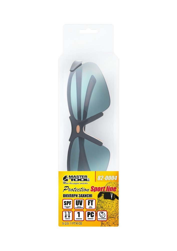 Окуляри відкриті MASTERTOOL SPORTLINE GREY захист від подряпин ANTI-SCRATCH м'який носоупор протиковзкі дужки 82-0004 view 5