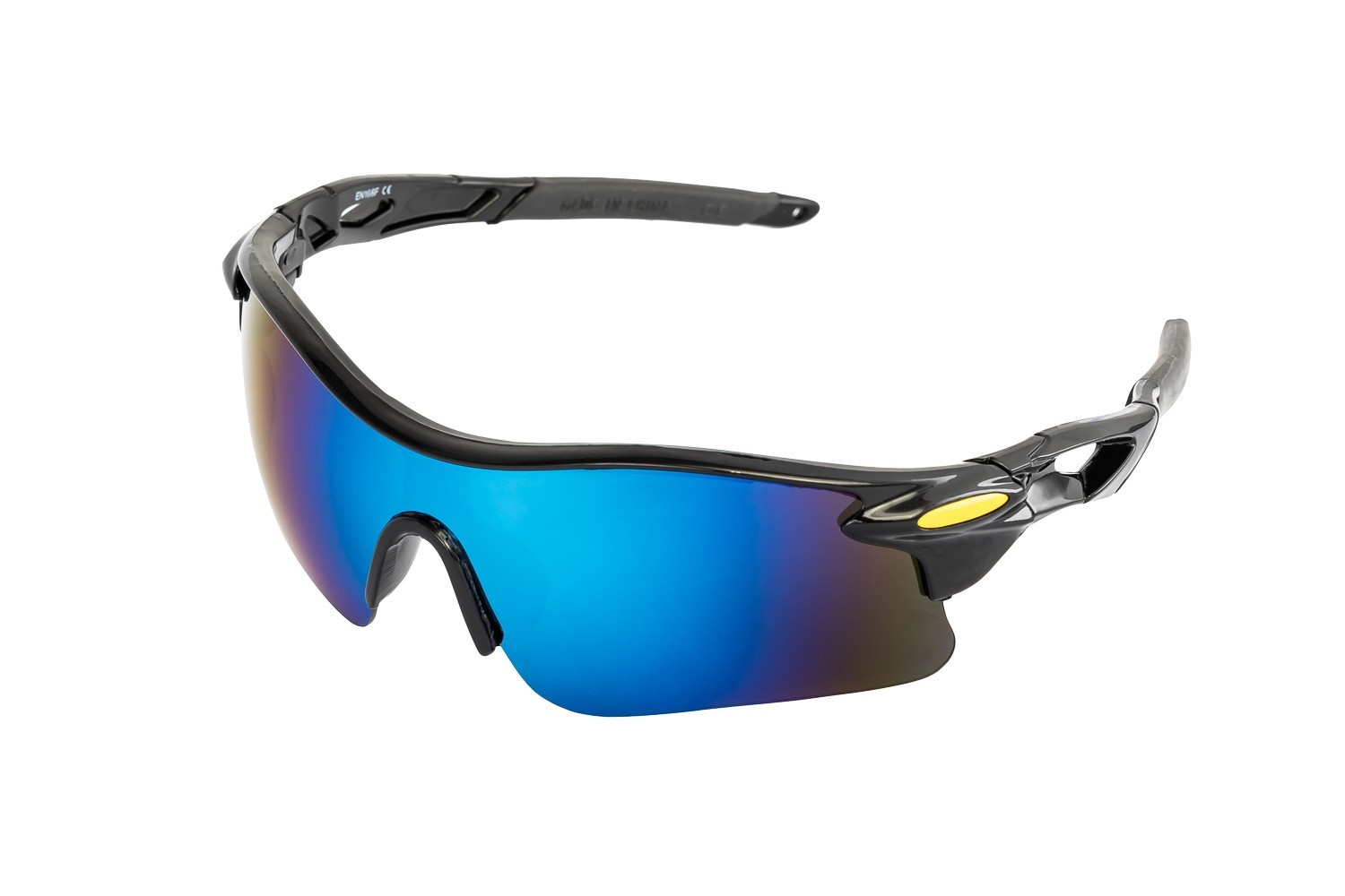 Окуляри відкриті MASTERTOOL SPORTLINE BLUE MIRROR панорамна лінза напівоправа протиковзкі дужки 82-0011 view 1
