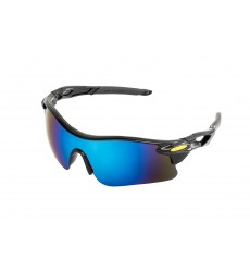 Окуляри відкриті MASTERTOOL SPORTLINE BLUE MIRROR панорамна лінза, напівоправа, протиковзні дужки 82-0011