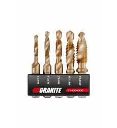 Набір свердел-мітчиків GRANITE HSS M4х0.7 мм/ M5х0.8 мм/ M6х1.0 мм/ M8х1.25 мм/ M10х1.5 мм DIN338 11-00-000