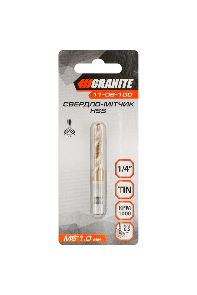 Свердло-мітчик GRANITE HSS M6х1.0 мм DIN338 11-06-100 view 4