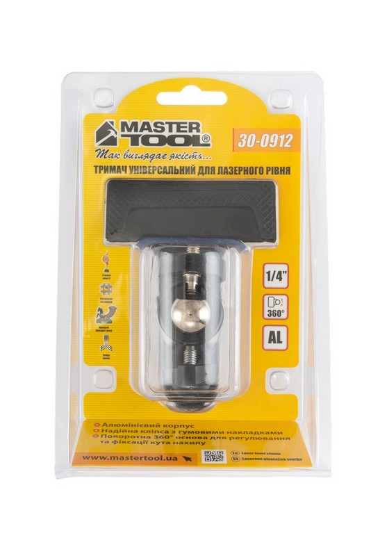 Тримач для лазерного рівня MASTERTOOL універсальний Al 360° ¼" 30-0912 view 3