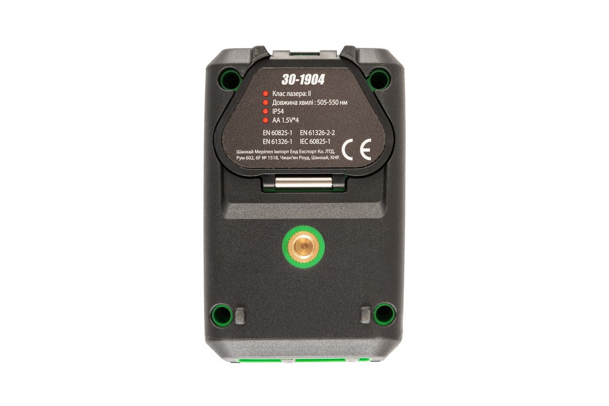 Рівень лазерний MASTERTOOL 30 м ±0.3 мм/м 2 гол H/V/H+V H130°/V130° ±4° GREEN/510 нм клас II IP54 ААх4 сумка 30-1904 view 5