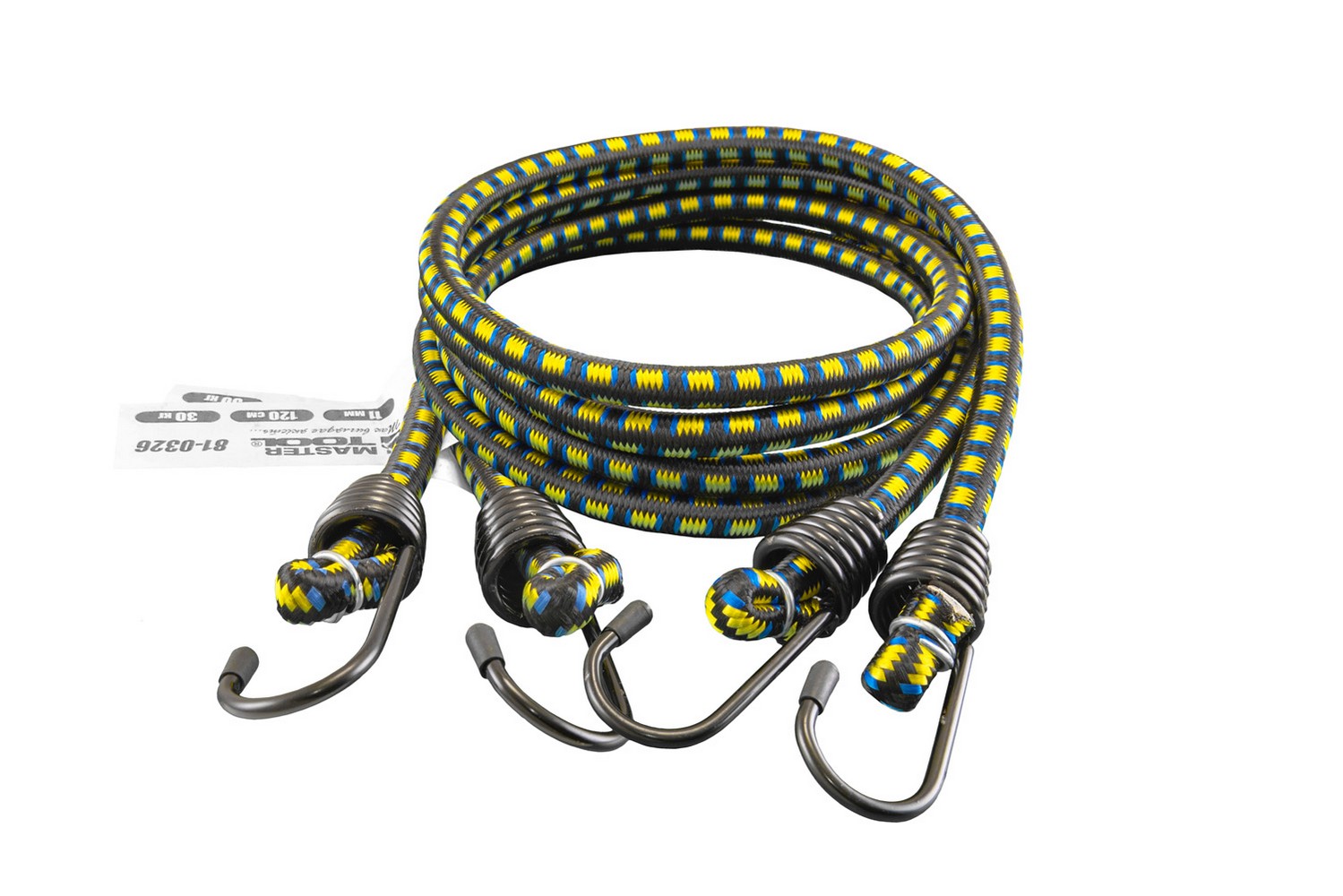 Стяжка вантажу MASTERTOOL гумова Ø 11 мм 120 см набір 2 шт 81-0326 view 1