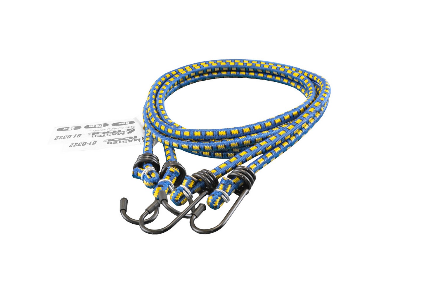 Стяжка вантажу MASTERTOOL гумова Ø 8 мм 120 см набір 2 шт 81-0322 view 1